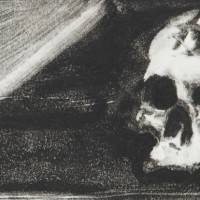 trepanation skull
monoprint    3"x7"